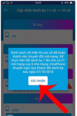 Cách chuyển đổi danh bạ 11 số về 10 số trên Android bằng ứng dụng My VNPT