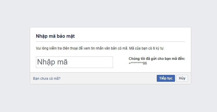 Lấy lại mật khẩu Facebook bằng số điện thoại