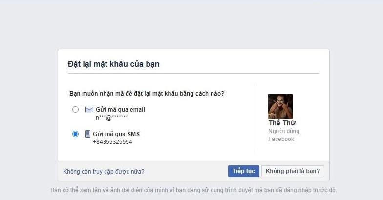 Lấy lại mật khẩu Facebook bằng số điện thoại