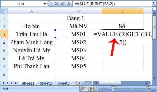 Ví dụ về hàm VALUE trong Excel 4