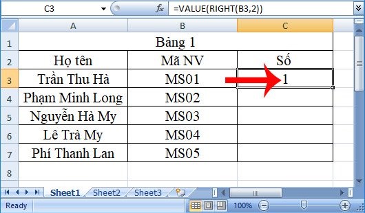 Ví dụ về hàm VALUE trong Excel 5