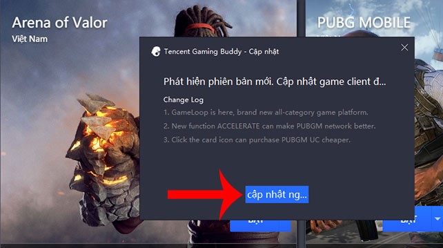 cách update Tencent Gaming Buddy bản mới nhất