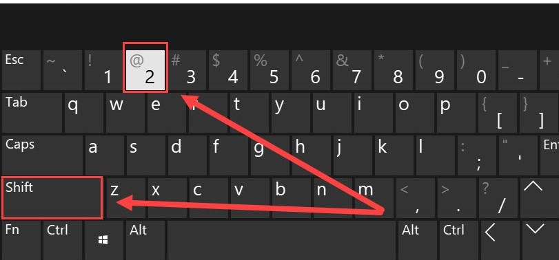 cách gõ chữ @ trên bàn phím