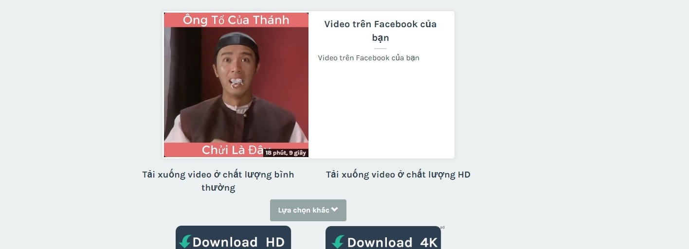 Tải video Facebook bằng fbdown.net