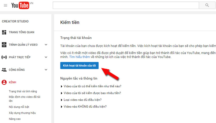 Hướng dẫn tạo kênh Youtube