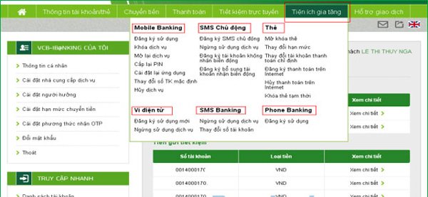 Hướng dẫn sử dụng Vietcombank Internet Banking