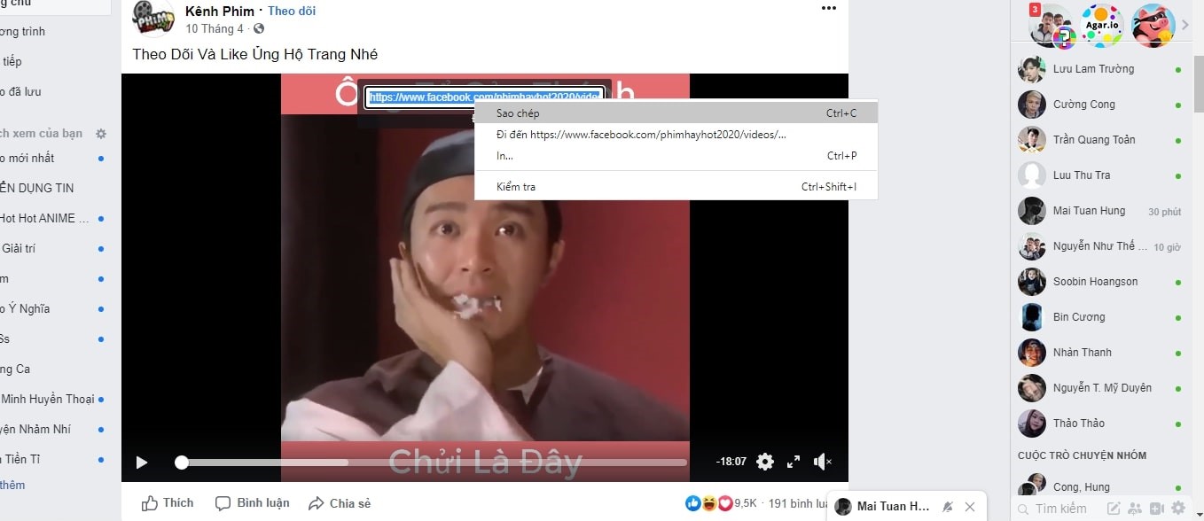 Tải video Facebook bằng fbdown.net