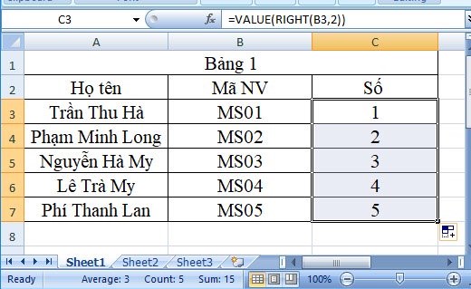 Ví dụ về hàm VALUE trong Excel 6