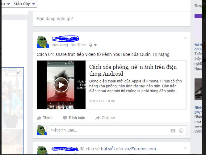 Chia sẻ video Youtube trên Facebook  