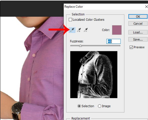 Cách dùng Replace Color đổi màu áo trên Photoshop