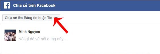click vào Chia sẻ lên Bảng tin hoặc Tin
