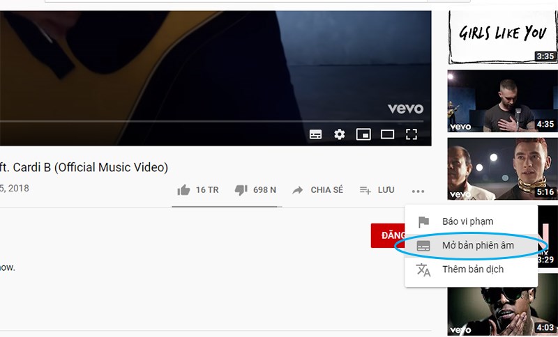 Cách tải phụ đề trực tiếp trên YouTube