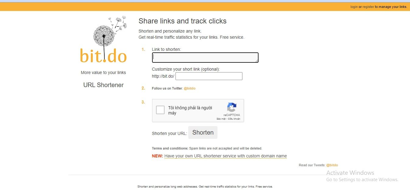 Dịch vụ rút gọn link Bit.do