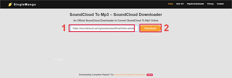 Download nhạc từ SoundCloud bằng Singlemango