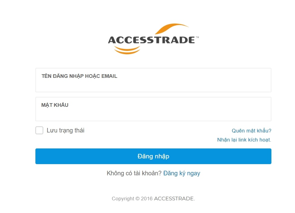 đăng nhập accesstrade