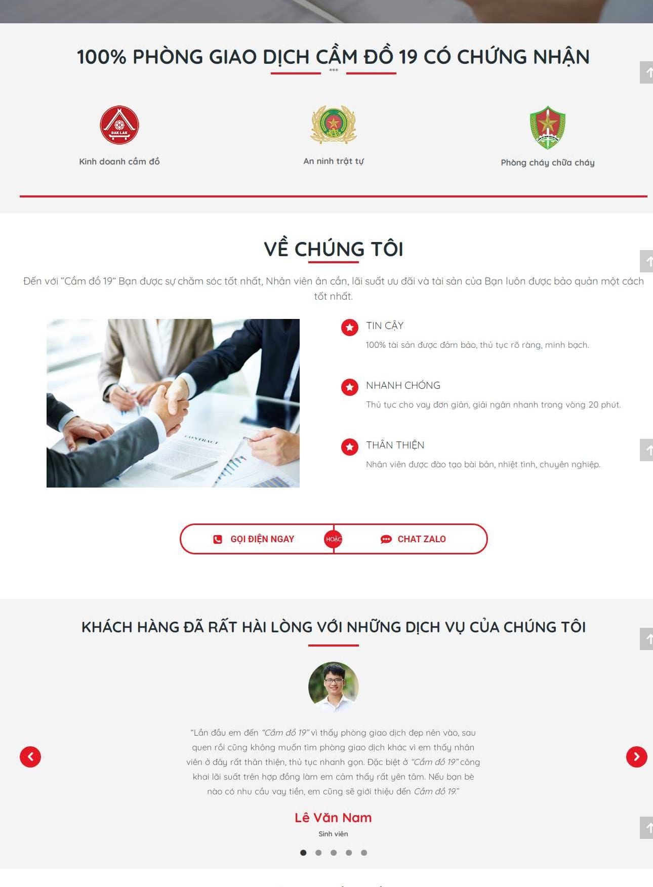 thiết kế website cầm đồ