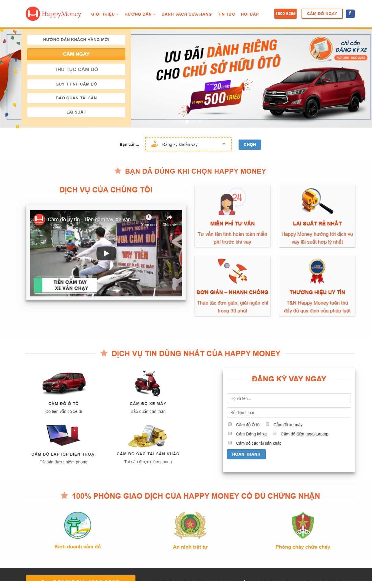 thiết kế website cầm đồ