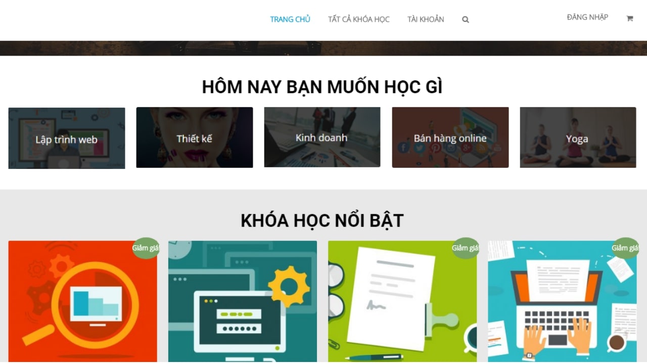 thiết kế website khóa học online