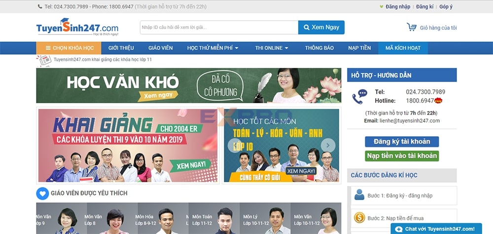 thiết kế website khóa học online