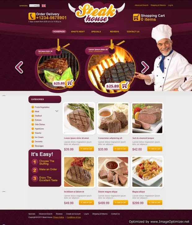 thiết kế website dạy nấu ăn