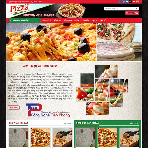 thiết kế website bán bánh pizza