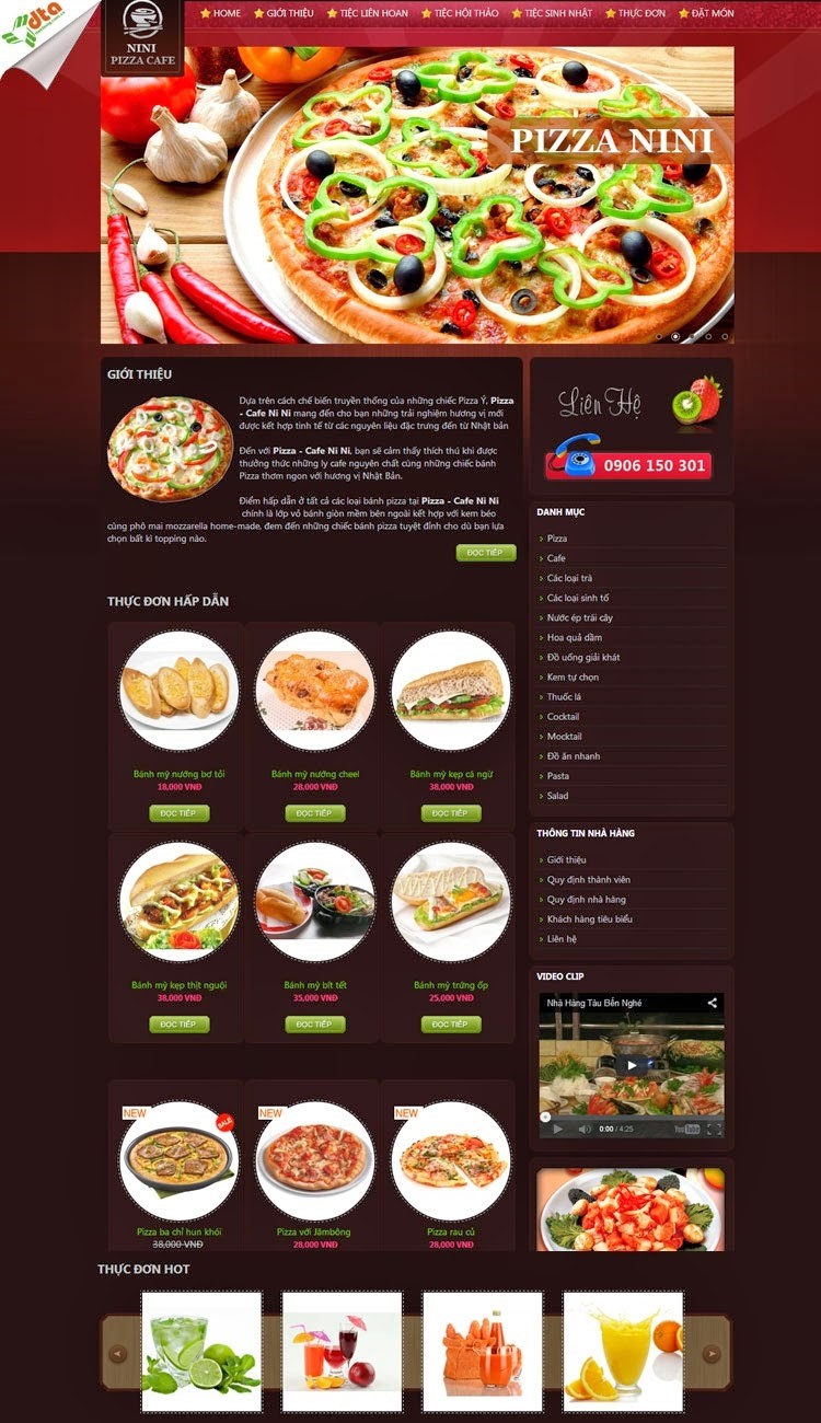 thiết kế website bán bánh pizza