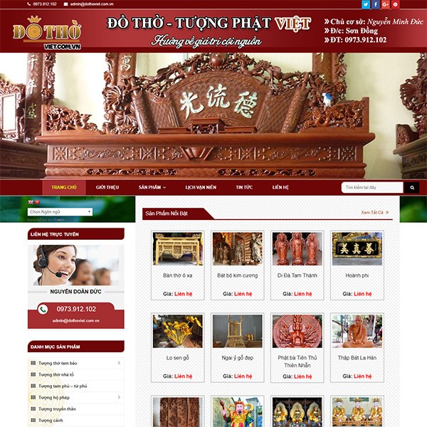 thiết kế website đồ thờ cúng
