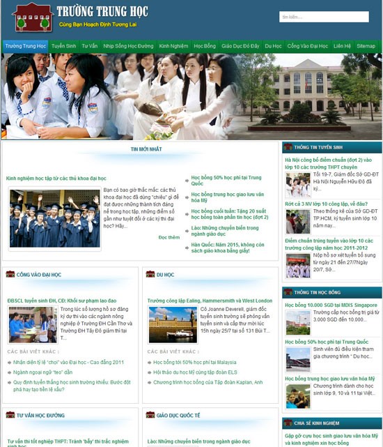 thiết kế website trường trung học 