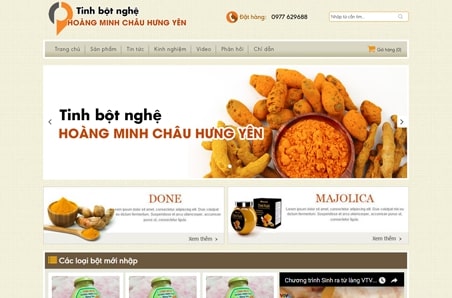 thiết kế website tinh bột nghệ