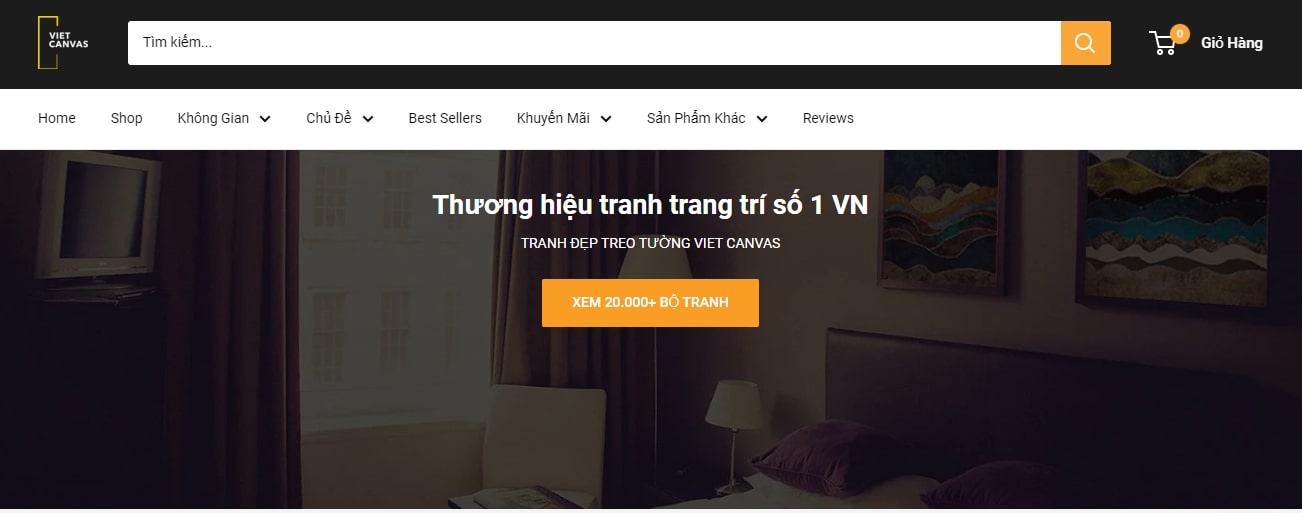 Thiết kế trang chủ website tranh ảnh