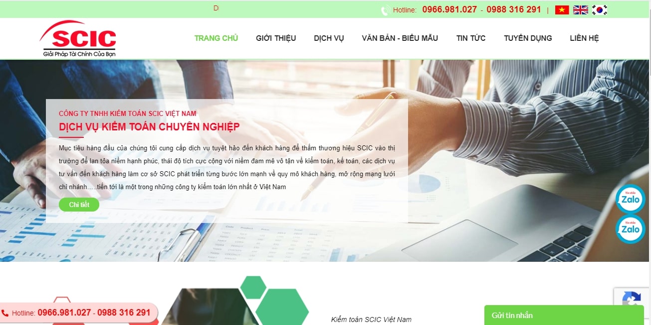 thiết kế Website kiểm toán, tư vấn tài chính