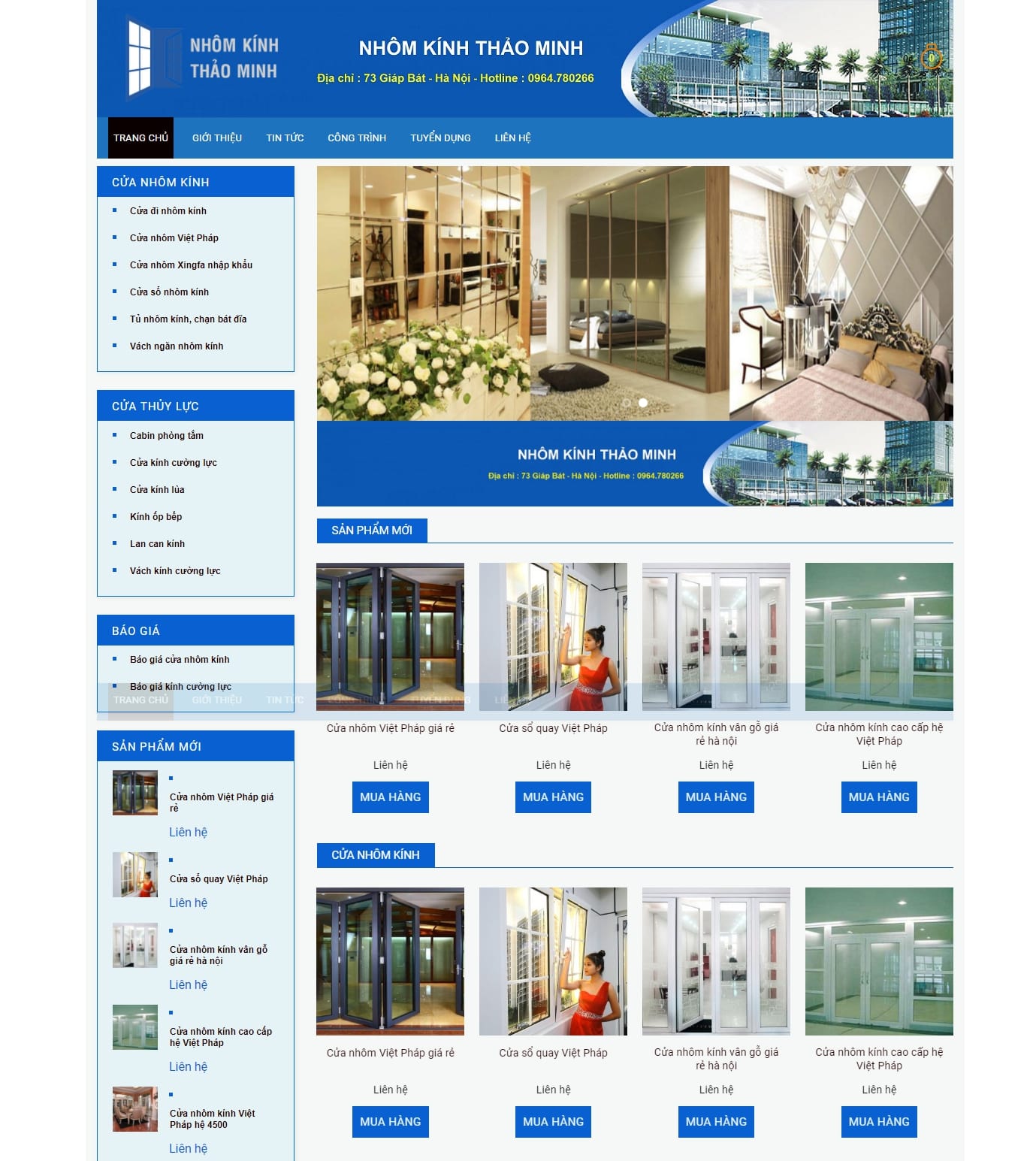 Thiết kế website nhôm kính