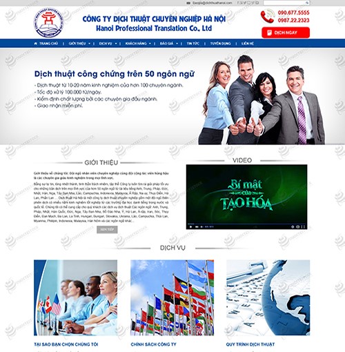 thiết kế website dịch thuật