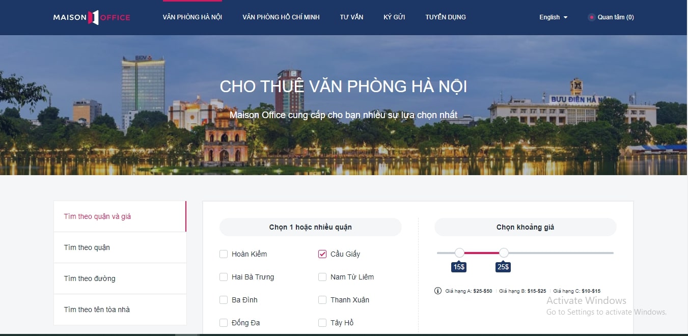 website cho thuê văn phòng