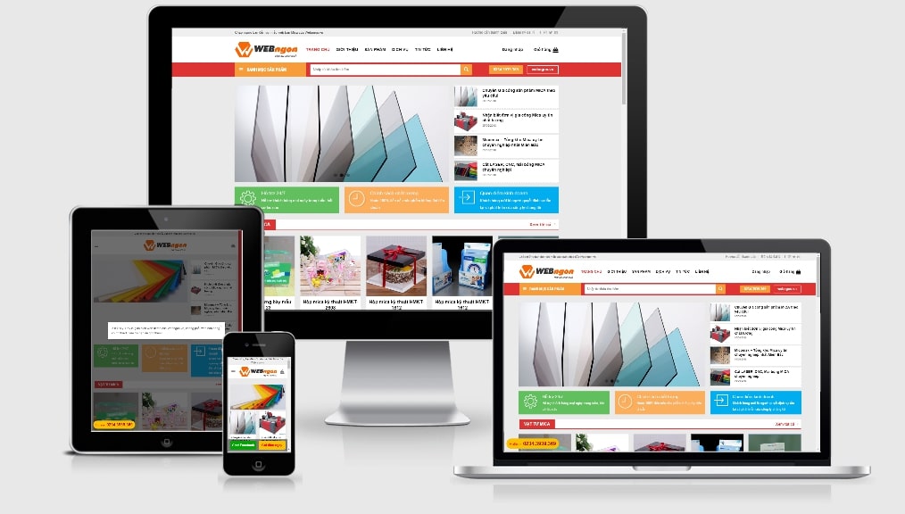 thiết kế website sản phẩm nhựa MICA