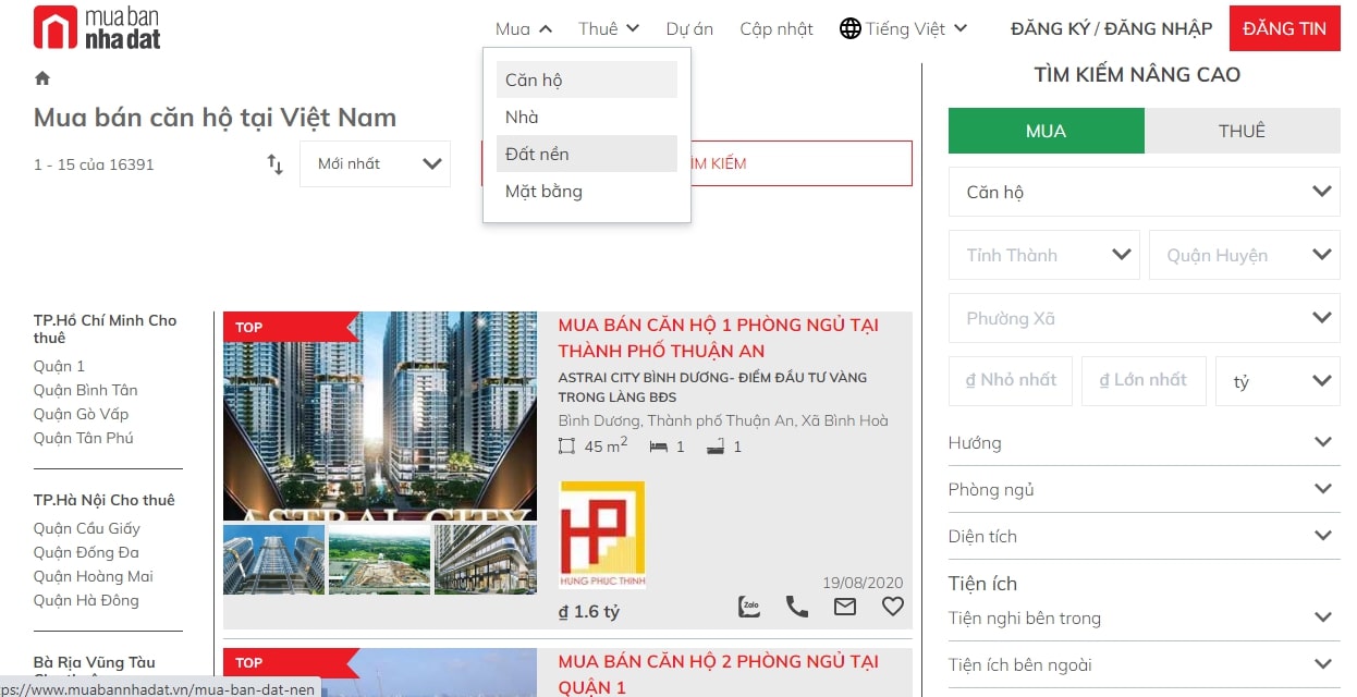 Thiết kế Website mua bán nhà đất