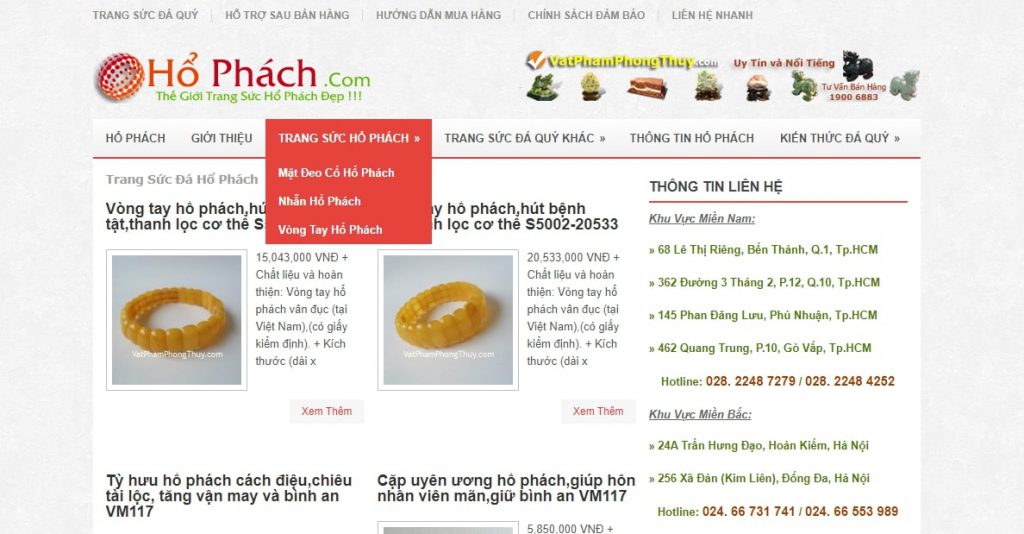 Thiết kế sản phẩm website trang sức vòng hổ phách.