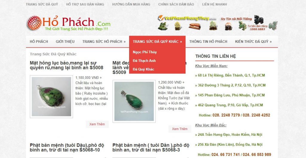 Thiết kế website trang sức vòng hổ phách.