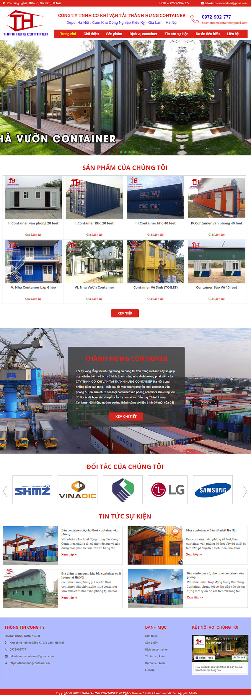 thiết kế website container