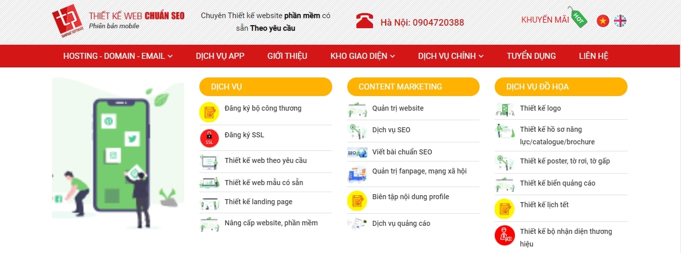 dịch vụ thiết kế website