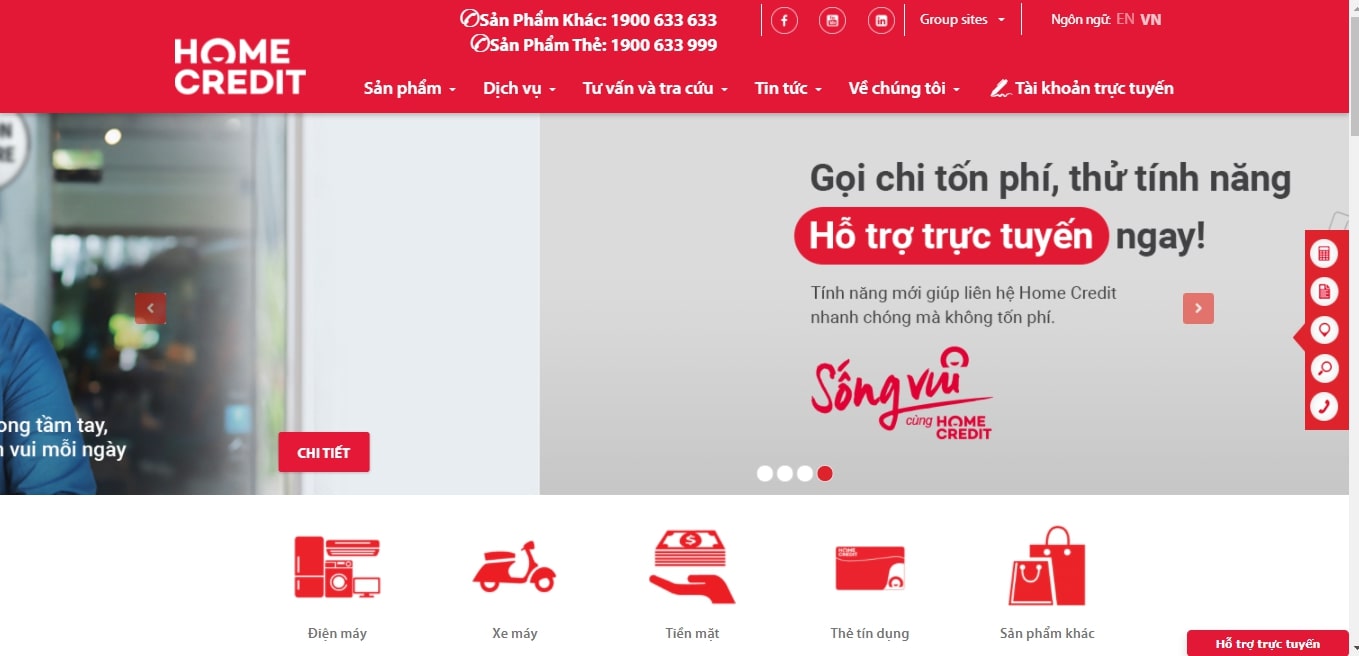 Thiết kế website tín dụng