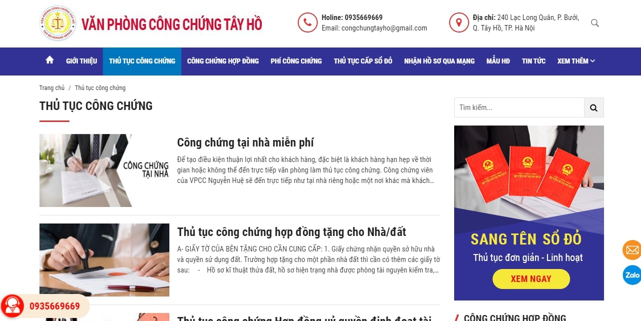 Thiết kế Website công chứng viên uy tín