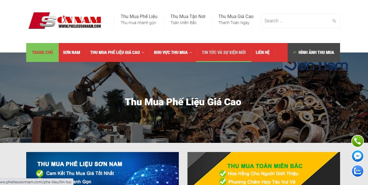 Thiết kế Website mua bán sắt vụn 