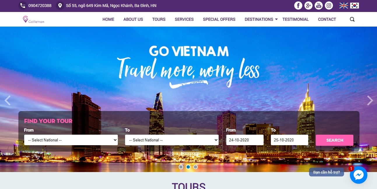 thiết kế website du lịch lữ hành uy tín