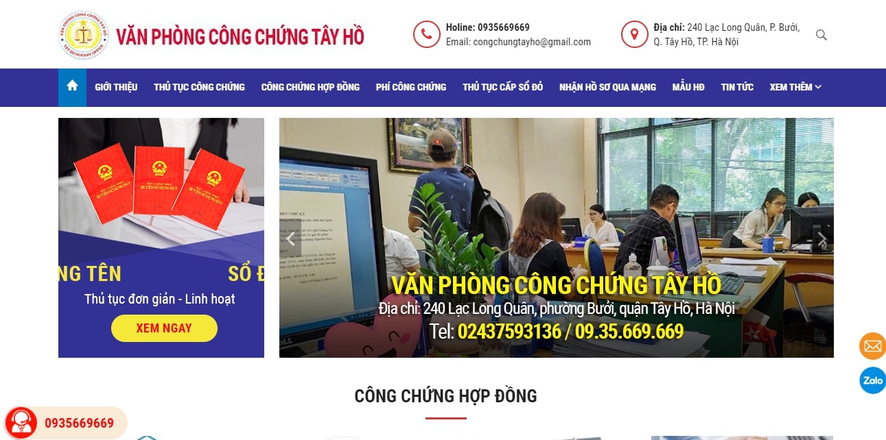 Thiết kế Website công chứng viên