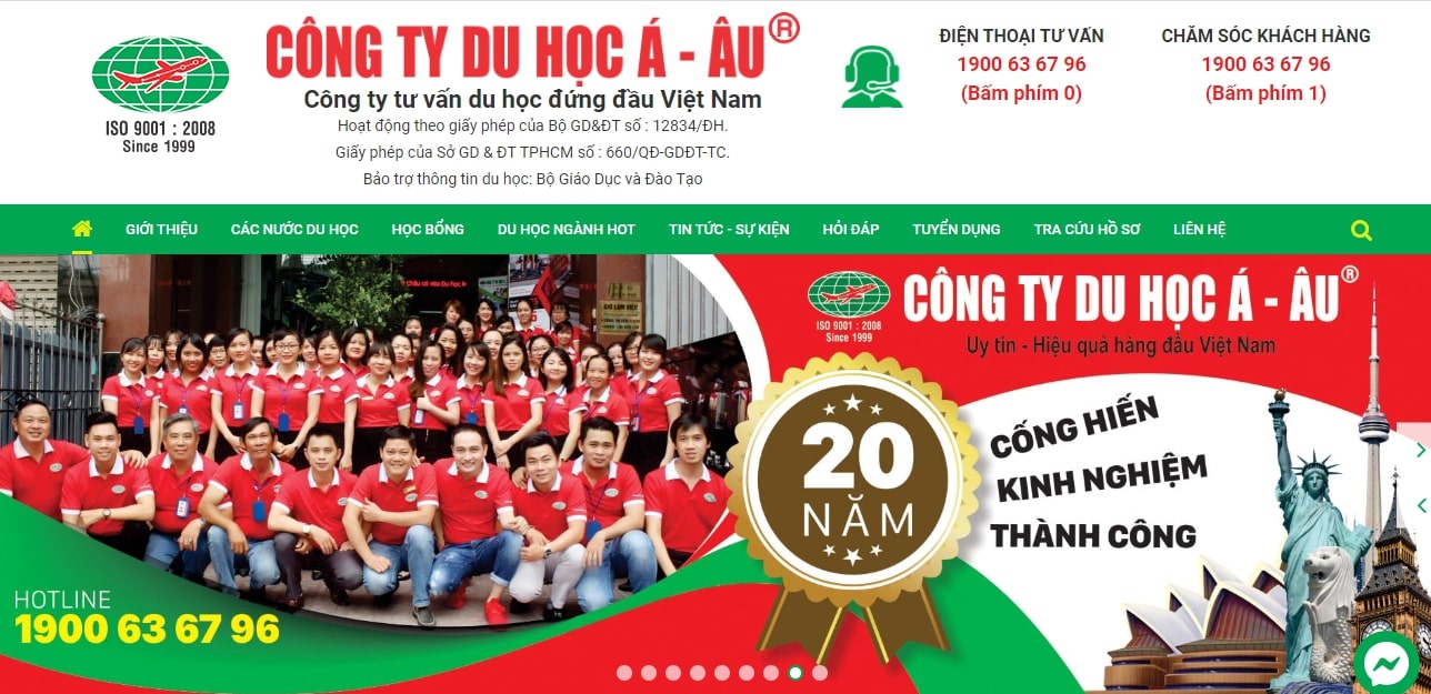 Thiết kế website tư vấn du học