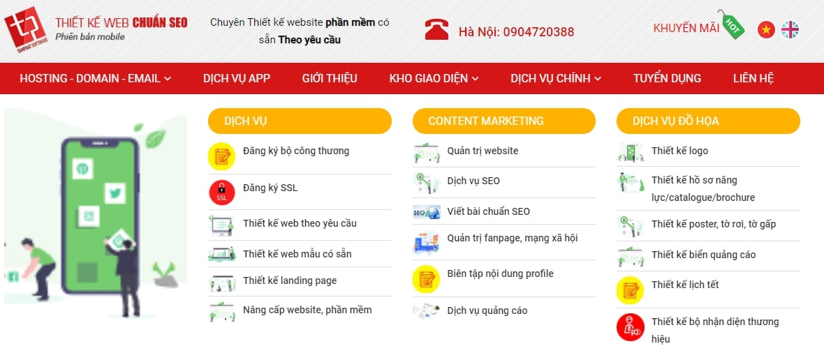 đơn vị thiết kế website