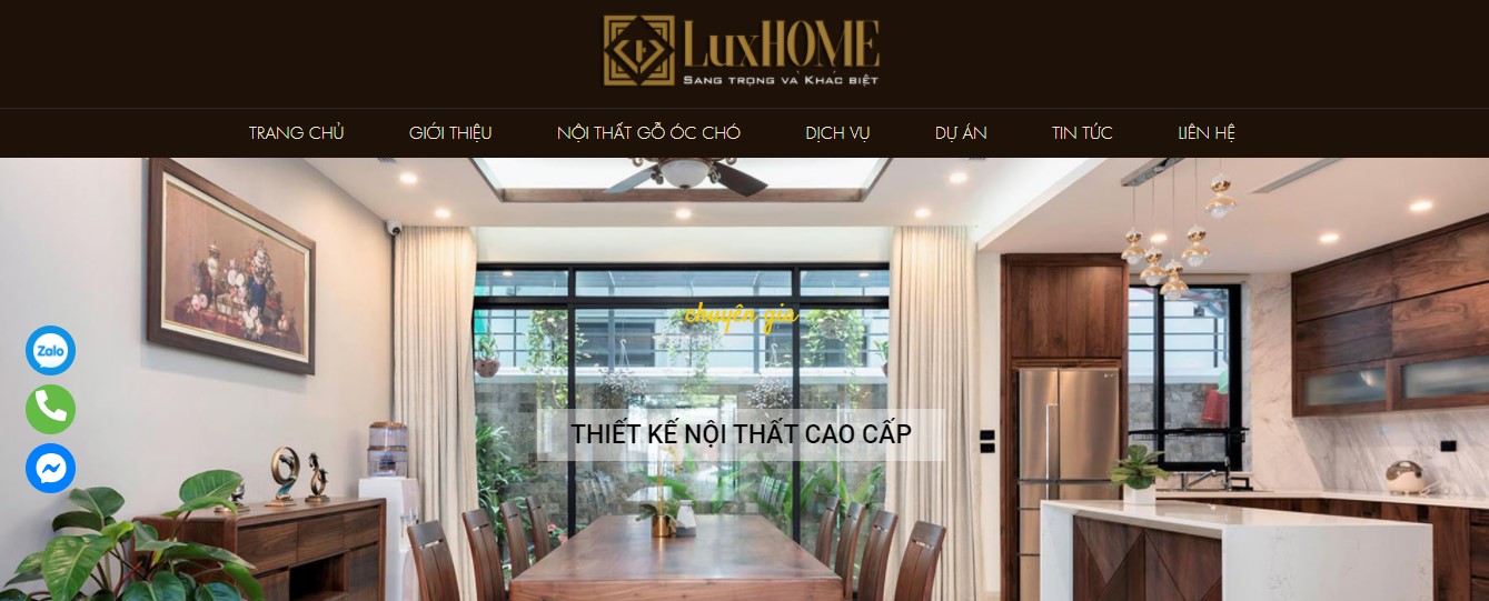 thiết kế website nội thất Luxhome