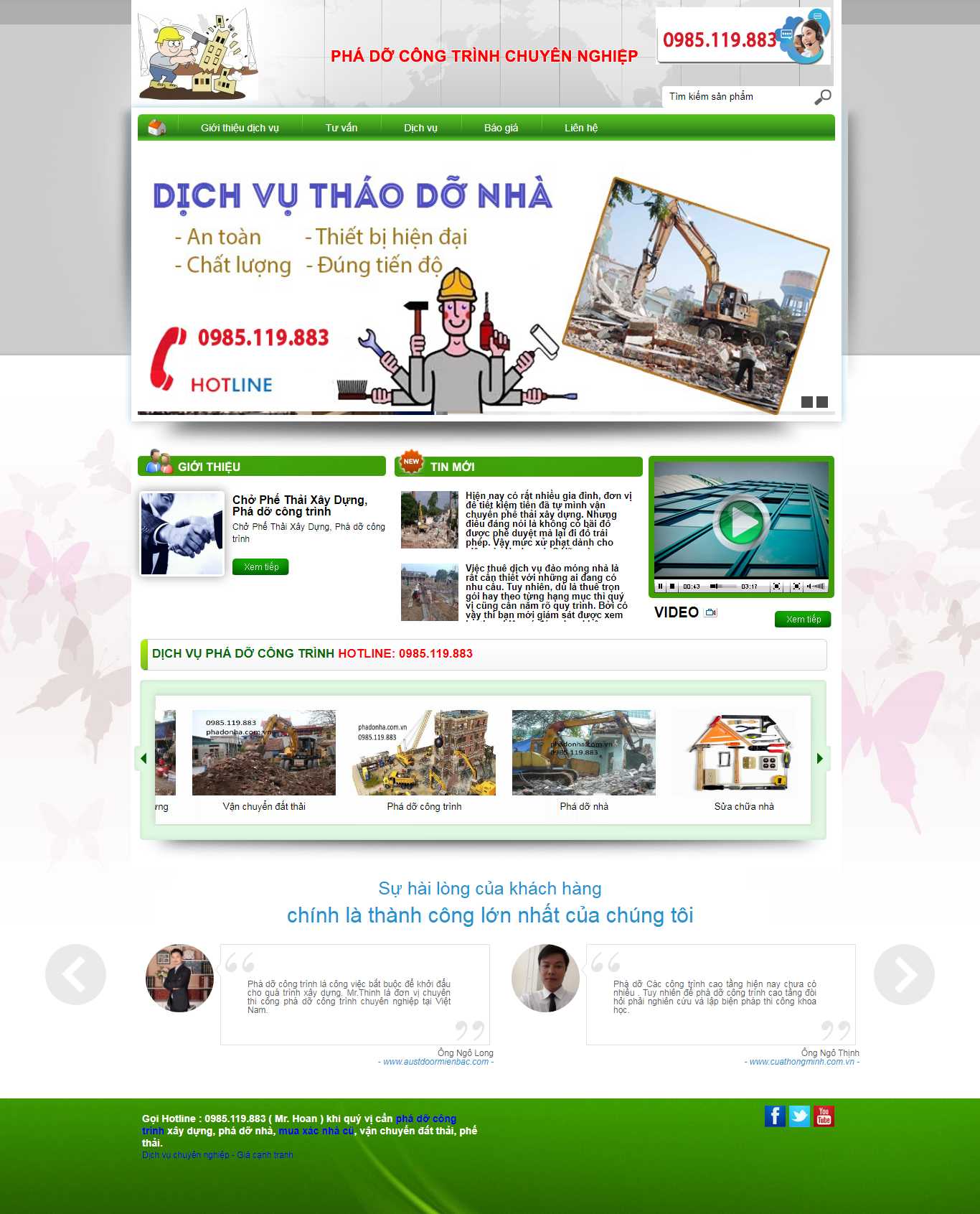 Thiết kế website phá dỡ công trình