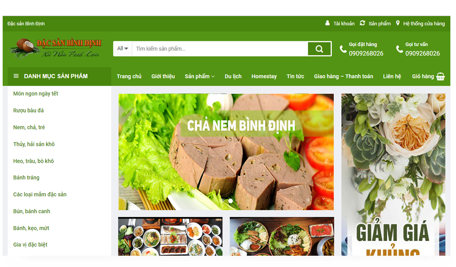 Thiết kế web bán đặc sản